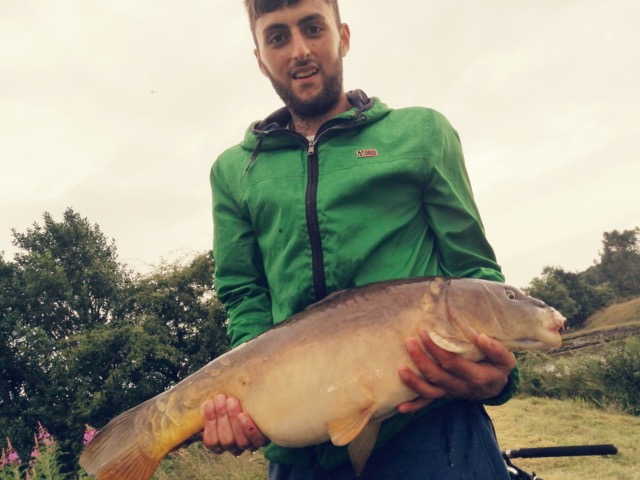 Sam with a cracking PB Mirror carp caught on the specimen pond at Lane Head. He didn't weigh it but circa 20lb+. 30/07/19