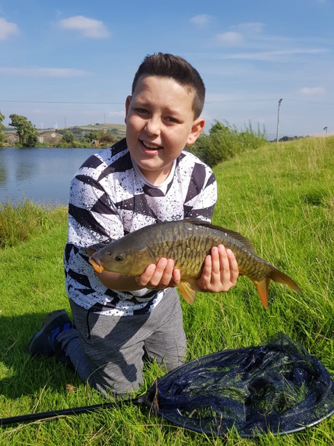 Alex with a nice carp from Lane Head. 08/09/2018