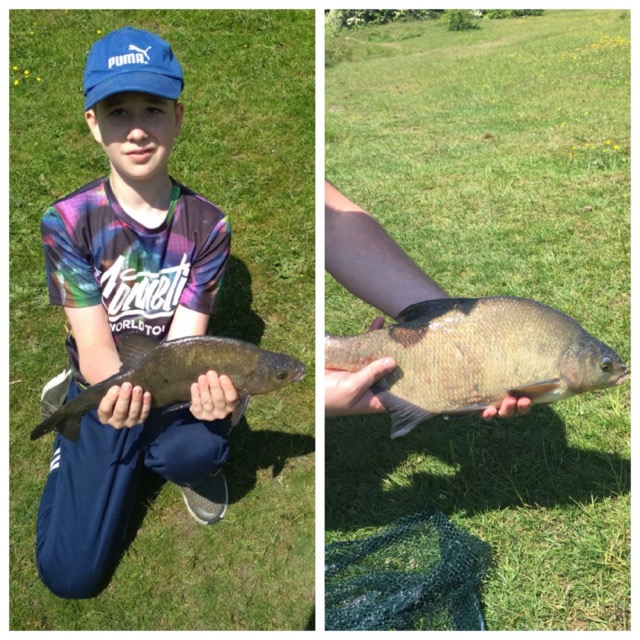 Our new Junior member, Jake with two nice bream caught at Birch Hill. 27/05/18